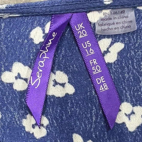 Seraphine Bessie Maternity Midi Wrap Dress Blue Women's Size 16 - Picture 7 of 7